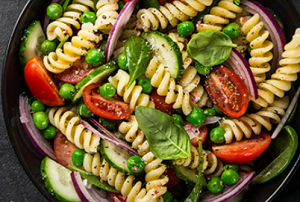 Pasta Vegetable Salad pasta salad with assorted vegetables