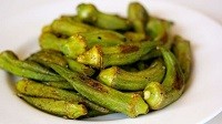 whole pieces of okra roasted