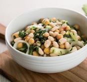 Turnip Greens and White Beans Bowl of turnip greens and white beans