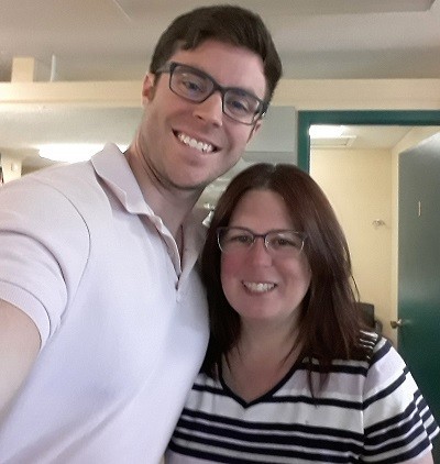 Michelle with her physical therapist