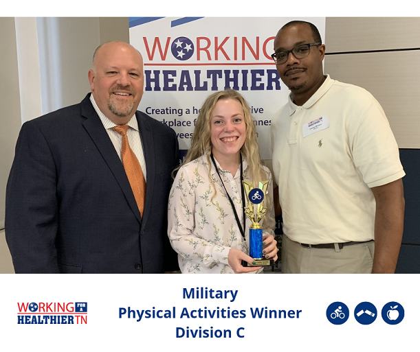 Military Wellness Council members accepting the 2019 Physical Activity Award for Division C.