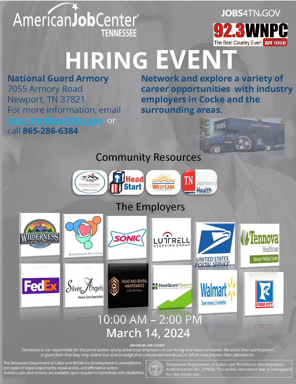 Resource and Job Fair in Cocke County TN