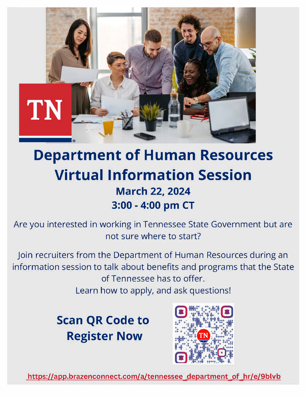 TN DOHR Virtual Information Session 3/22/2024 from 3 to 4 pm CDT