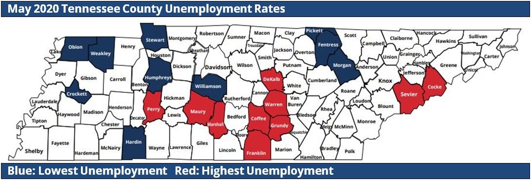 Unemployment Rates Decrease in Every Tennessee County