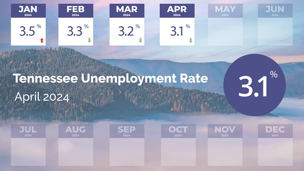 TN Unemployment Rate in March 2024 is 3.1 percent