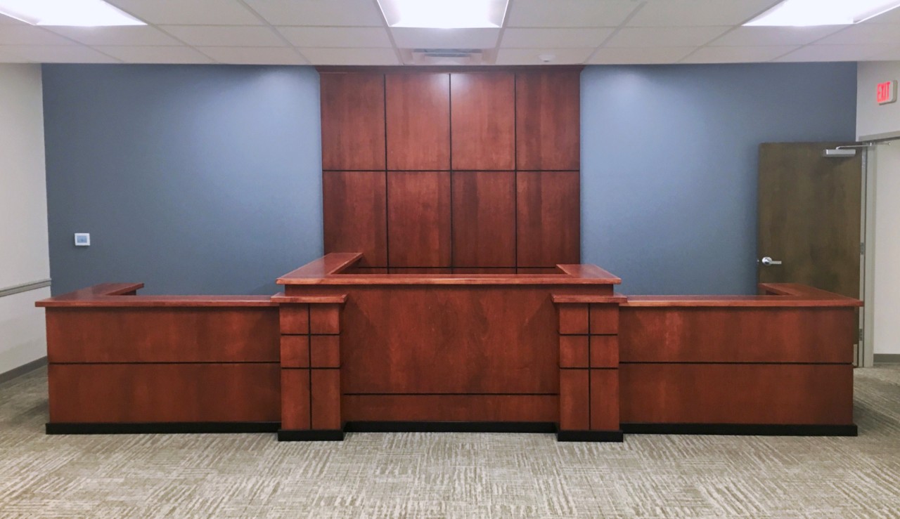 Image Caption: New Courtroom in the Gray office.
