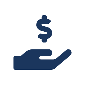 icon of a hand holding a dollar sign
