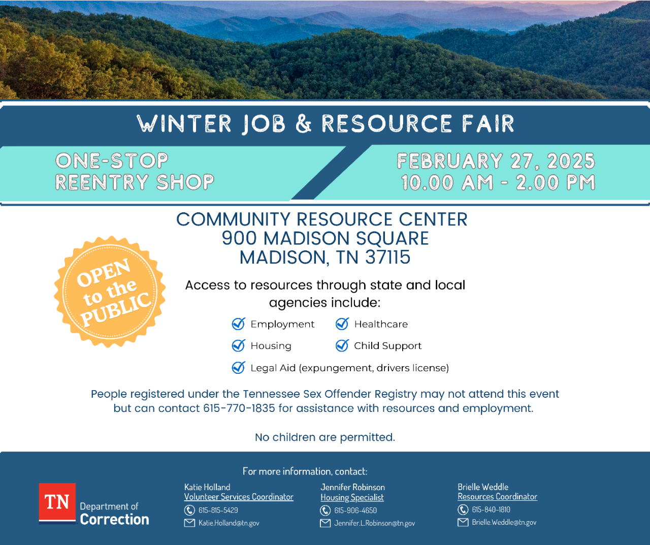 Winter Job and Resource Fair Flyer