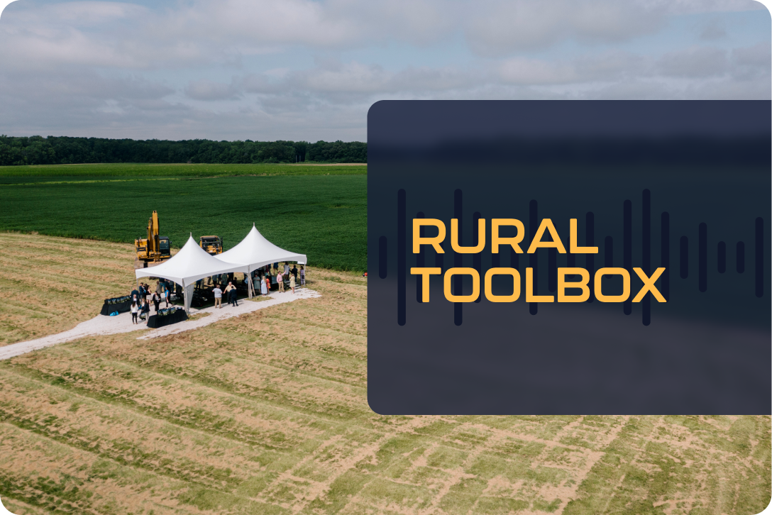 Rural Toolbox Image of a tent in the middle of a field with the text "Rural Toolbox" overlaid
