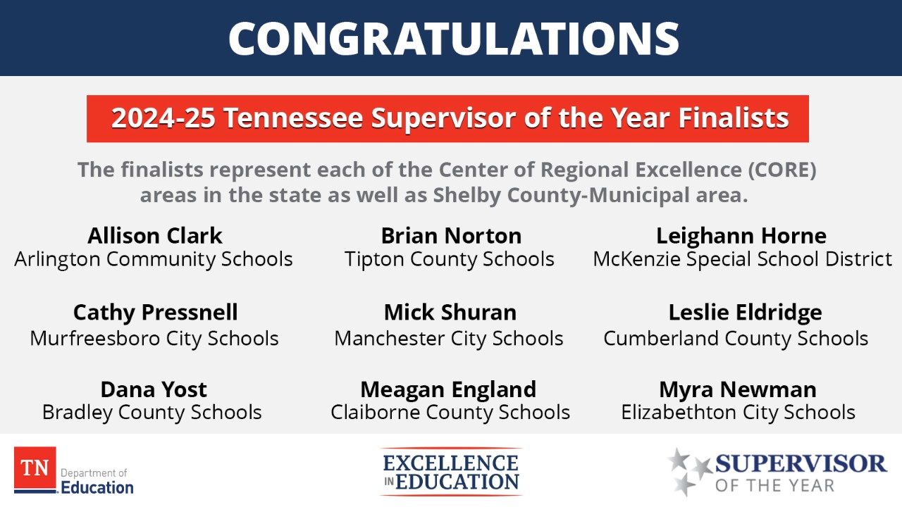 2024-25 Tennessee Supervisor of the Year Finalists 2024-25 Tennessee Supervisor of the Year Finalists
