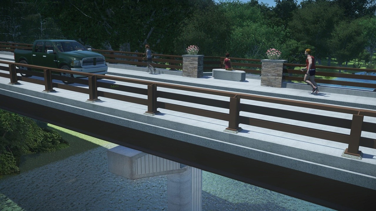 Old Stone Fort State Archaeological Park bridge detailed rendering.