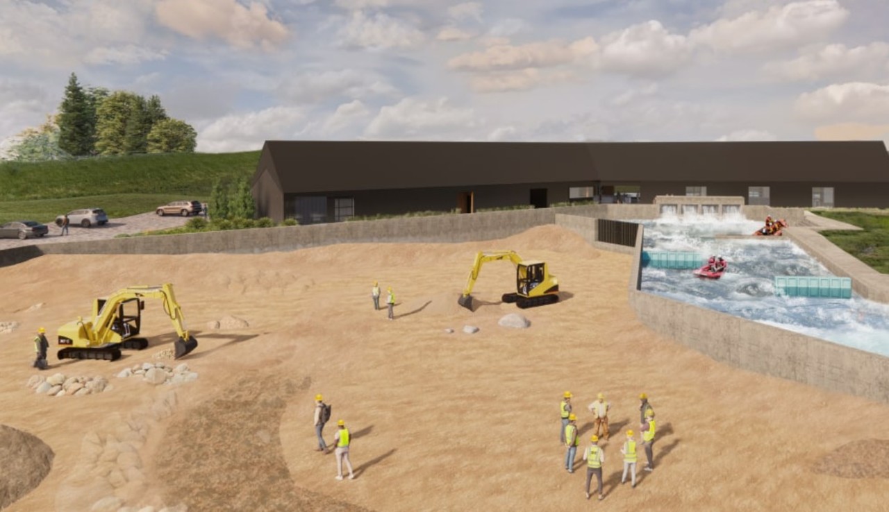 Rendering of the WET Center training areas with sand and water.