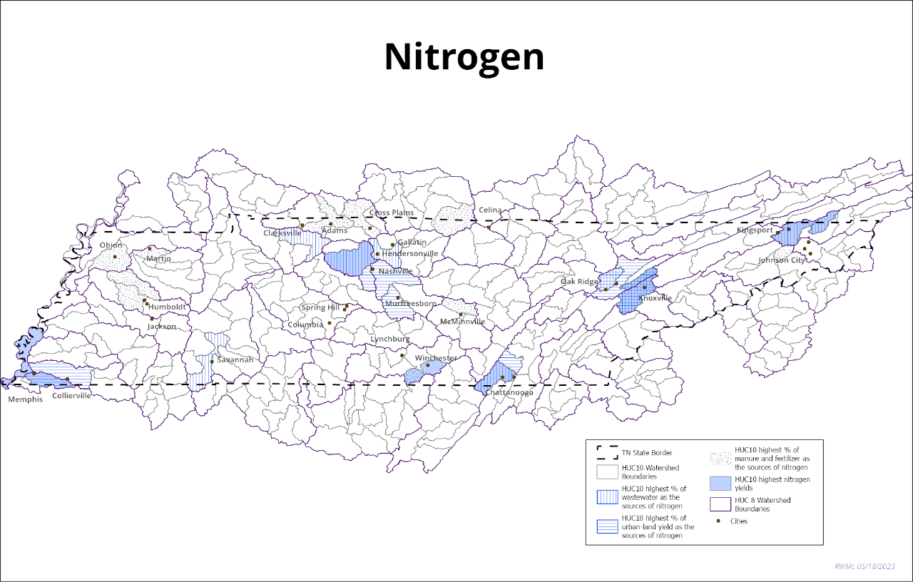 Map of Total Nitrogen Priority Watersheds