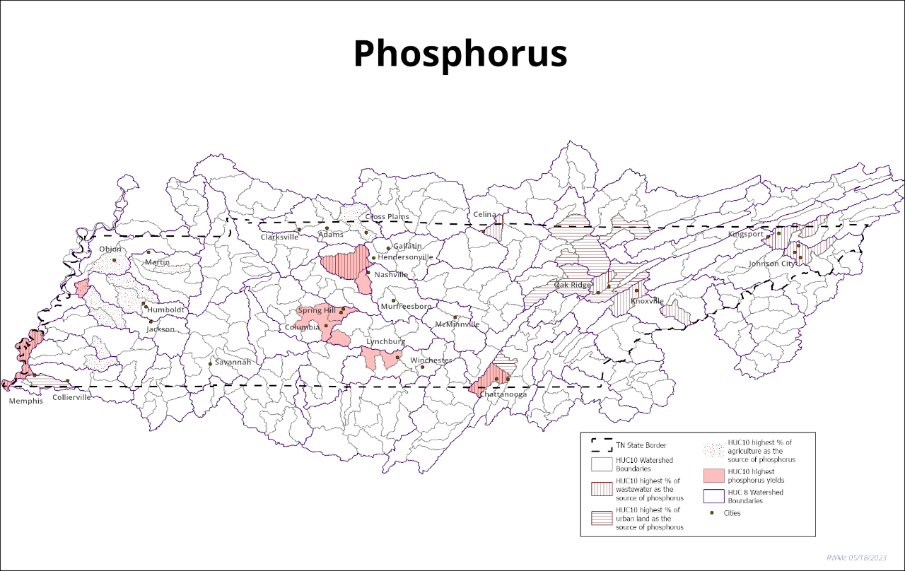 Map of Total Phosphorus Priority Watersheds