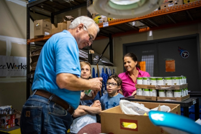 Volunteers Serving