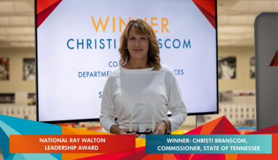 NASCA_Branscom_Award Photo of Christi receiving her award.