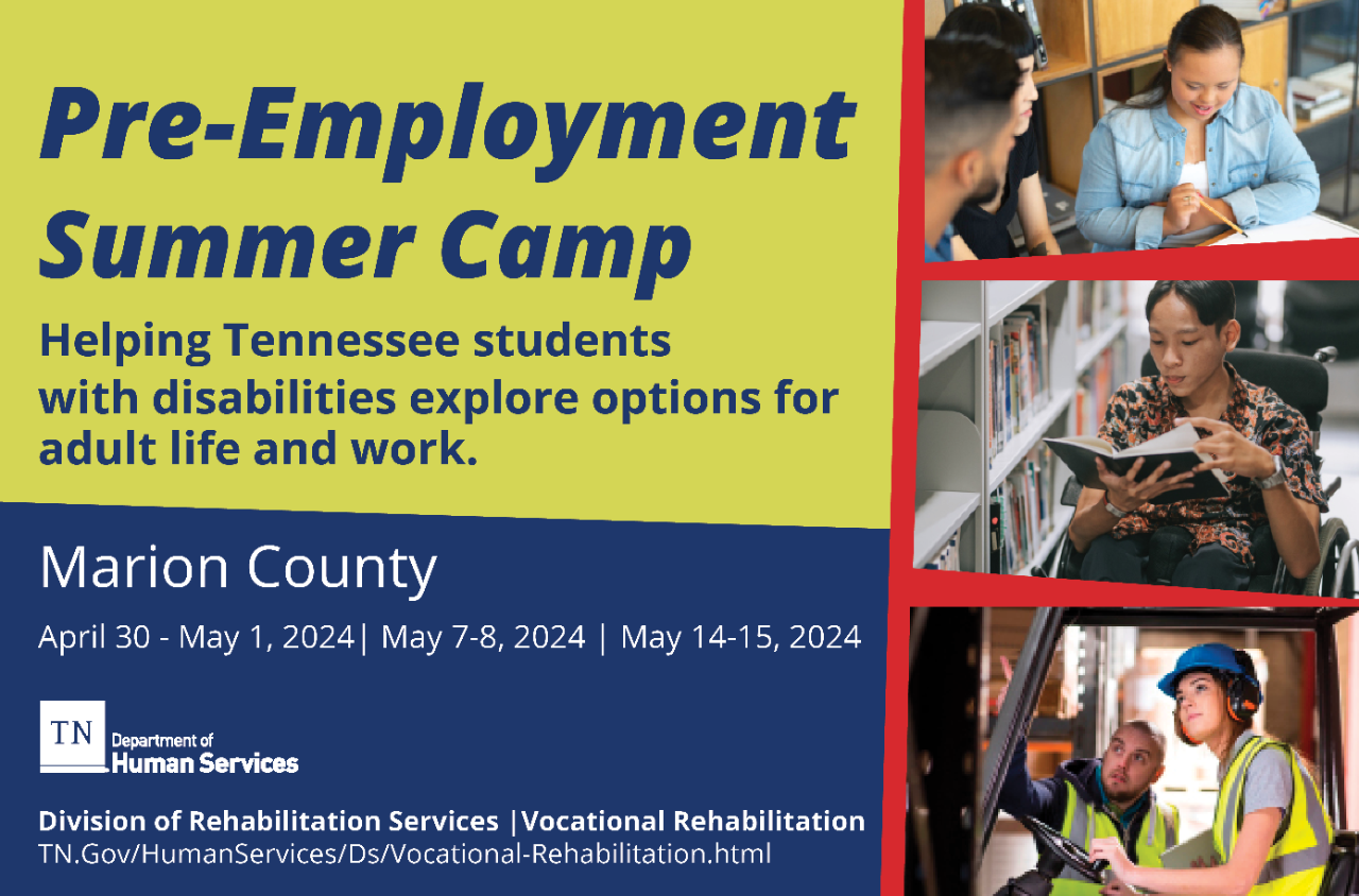 Marion County Pre-Employment Summer Camp 2024 Decorative Image with camp dates.