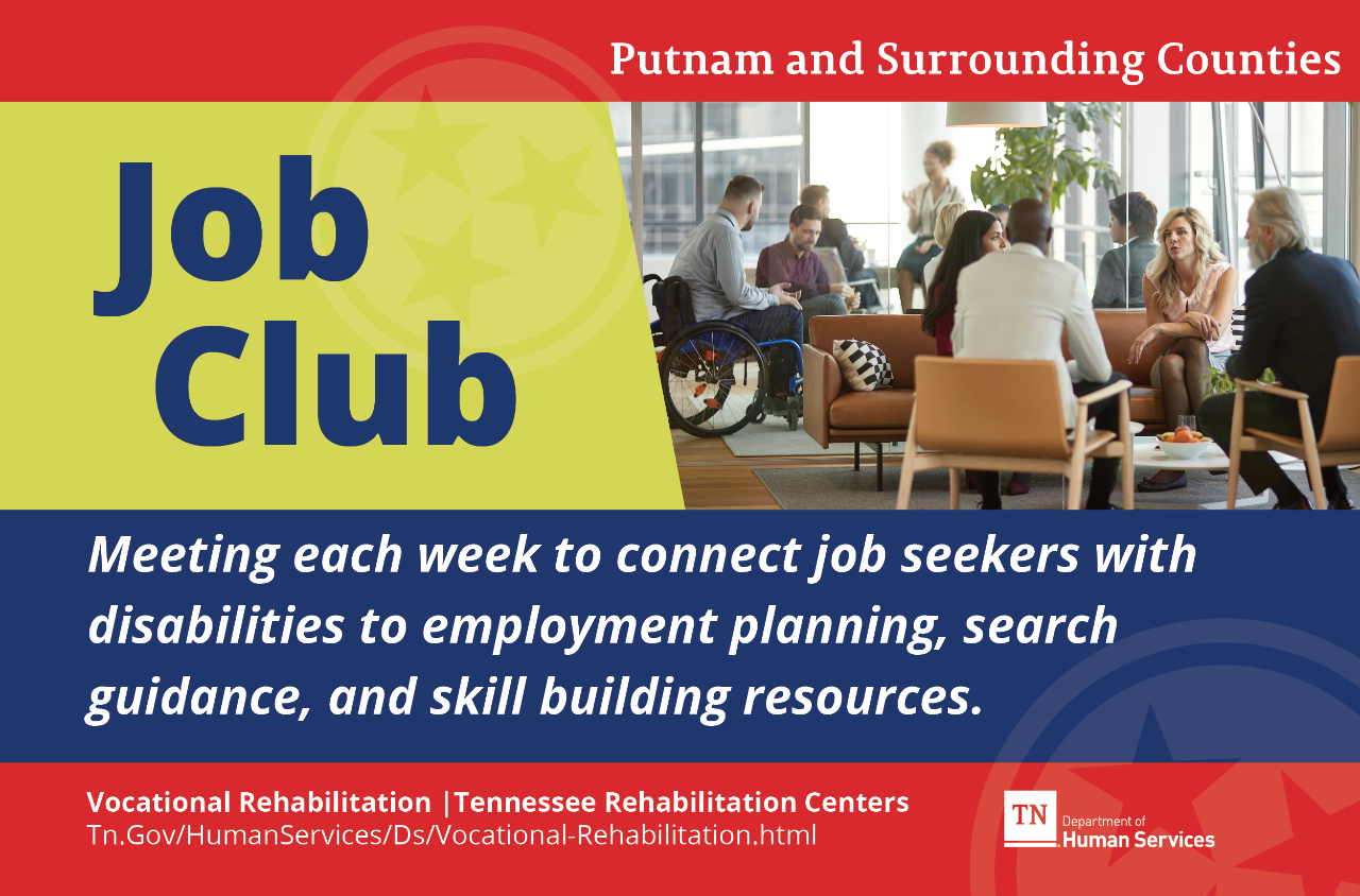 Job Club Putnam County Photo of people meeting in a lobby area