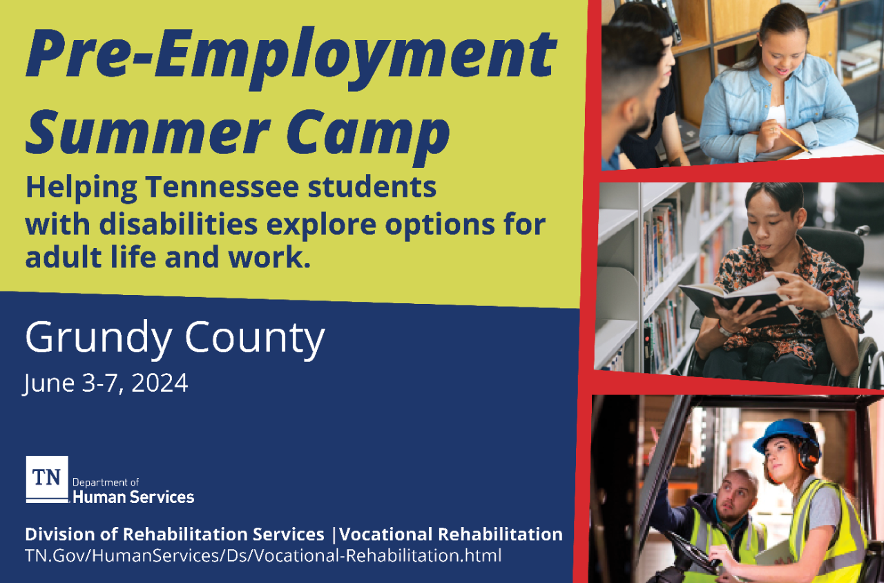 Grundy County Pre-Employment Summer Camp 2024 Decorative image with camp dates.