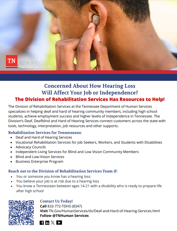Services for the deaf and hard of hearing fact sheet cover