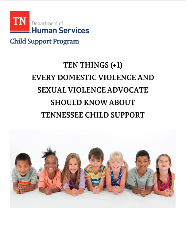Ten Things Every Domestic Violence and Sexual Violence Advocate Should Know about Tennessee Child Support Document Photo