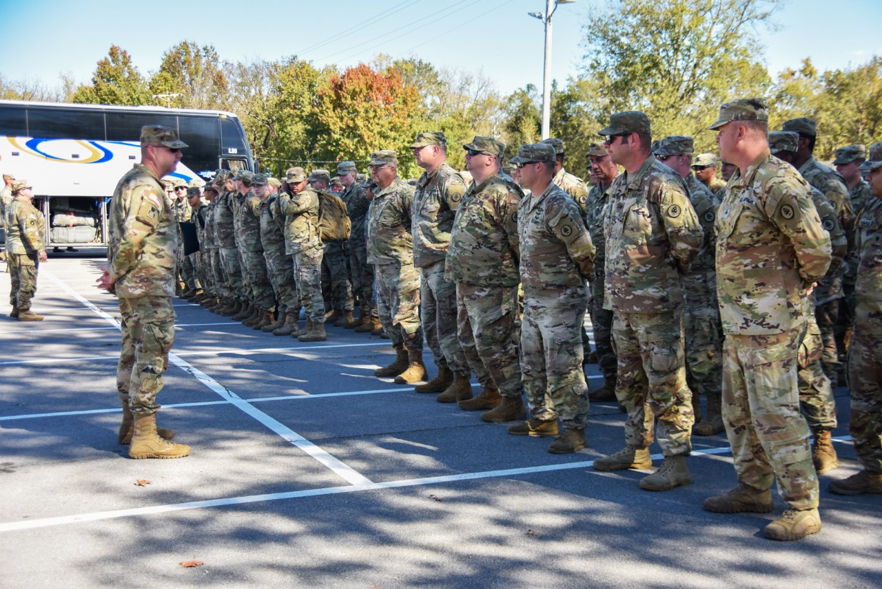 Families, friends and fellow service members gathered to greet Tennessee National Guardsmen as they return home from a year-long deployment, Oct. 27, at Smyrna’s Volunteer Training Site. Members of the 913th Engineer Company, 269th Military Police Company, and C Company, 2nd Battalion, 151st Aviation Regiment were deployed supporting operations near Laredo, Texas. (Photo by U.S. Army Sgt. 1st Class Timothy Cordeiro) Families, friends and fellow service members gathered to greet Tennessee National Guardsmen as they return home from a year-long deployment, Oct. 27, at Smyrna’s Volunteer Training Site. Members of the 913th Engineer Company, 269th Military Police Company, and C Company, 2nd Battalion, 151st Aviation Regiment were deployed supporting operations near Laredo, Texas. (Photo by U.S. Army Sgt. 1st Class Timothy Cordeiro)
