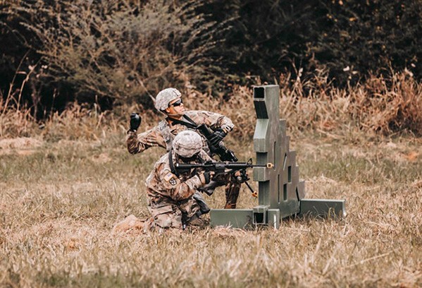 Members of the Tennessee National Guard’s 208th Area Support Medical Company move through a hand grenade qualification course, Nov. 3, at Smyrna’s Volunteer Training Site. (Photo by 1st Lt. Sarah Kohrt) Members of the Tennessee National Guard’s 208th Area Support Medical Company move through a hand grenade qualification course, Nov. 3, at Smyrna’s Volunteer Training Site. (Photo by 1st Lt. Sarah Kohrt)