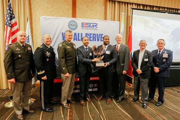 Nashville-based HCA Healthcare is presented the Secretary of Defense Employer Support Freedom Award, Aug. 13, at the Annual Planning and Award Meeting, in Brentwood. HCA-owned Grand Strand Medical Center, in Myrtle Beach, South Carolina, is one of 15 employers that won the award for their outstanding support of the Guard and Reserve. (Photo by Staff Sgt. Mathieu Perry) Nashville-based HCA Healthcare is presented the Secretary of Defense Employer Support Freedom Award, Aug. 13, at the Annual Planning and Award Meeting, in Brentwood. HCA-owned Grand Strand Medical Center, in Myrtle Beach, South Carolina, is one of 15 employers that won the award for their outstanding support of the Guard and Reserve. (Photo by Staff Sgt. Mathieu Perry)