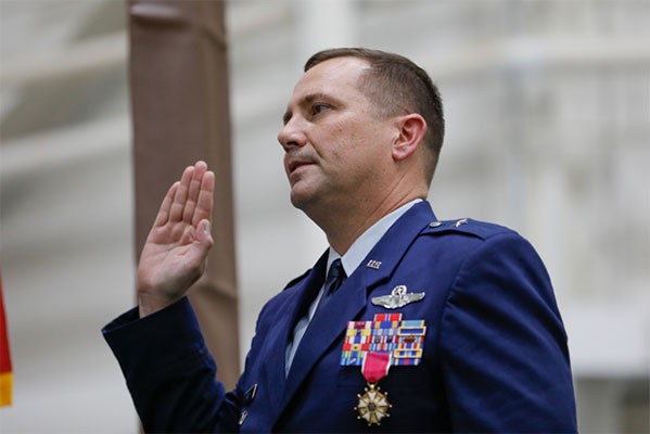 Brig. Gen. Todd Wiles reaffirms his oath during his promotion ceremony to brigadier general in the Tennessee Air National Guard held at Berry Field Air National Guard Base in Nashville, Nov. 5. (photo by Tech. Sgt. Darrell Hamm) Brig. Gen. Todd Wiles reaffirms his oath during his promotion ceremony to brigadier general in the Tennessee Air National Guard held at Berry Field Air National Guard Base in Nashville, Nov. 5. (photo by Tech. Sgt. Darrell Hamm)