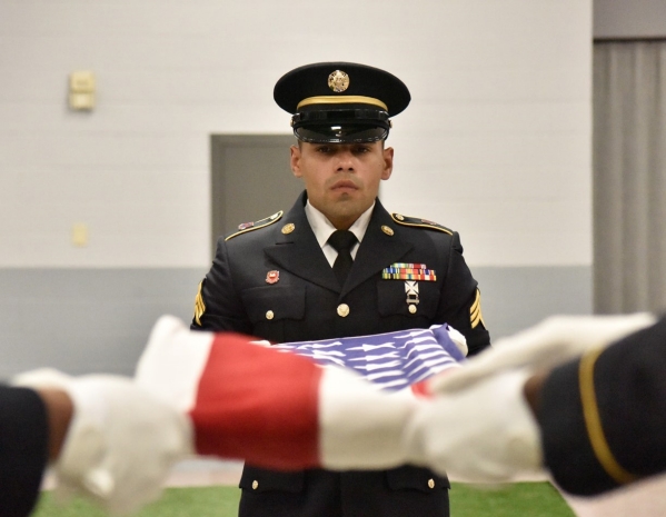 Members of the Army National Guard practice funeral procedures, Feb. 3, during the Military Funeral Honors Level II Certification Course, at Smyrna’s Volunteer Training Site from Jan. 24 – Feb. 4. The two-week course trains current active Military Funeral Honors personnel how to teach the Level I course for new members entering their programs in their respective states. (Photo by Sgt. 1st Class Timothy Cordeiro) Members of the Army National Guard practice funeral procedures, Feb. 3, during the Military Funeral Honors Level II Certification Course, at Smyrna’s Volunteer Training Site from Jan. 24 – Feb. 4. The two-week course trains current active Military Funeral Honors personnel how to teach the Level I course for new members entering their programs in their respective states. (Photo by Sgt. 1st Class Timothy Cordeiro)