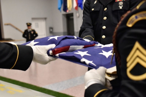 Members of the Army National Guard practice funeral procedures, Feb. 3, during the Military Funeral Honors Level II Certification Course, at Smyrna’s Volunteer Training Site from Jan. 24 – Feb. 4. The two-week course trains current active Military Funeral Honors personnel how to teach the Level I course for new members entering their programs in their respective states. (Photo by Sgt. 1st Class Timothy Cordeiro) Members of the Army National Guard practice funeral procedures, Feb. 3, during the Military Funeral Honors Level II Certification Course, at Smyrna’s Volunteer Training Site from Jan. 24 – Feb. 4. The two-week course trains current active Military Funeral Honors personnel how to teach the Level I course for new members entering their programs in their respective states. (Photo by Sgt. 1st Class Timothy Cordeiro)
