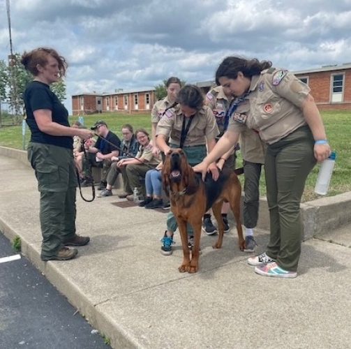 The Tennessee Military Department hosted Scouts from across the Middle Tennessee region to attend a Merit Badge University on April 30. Over 50 Soldiers and Airmen offered 23 different specialized merit badge classes for the Scouts to choose from. Over 400 participants registered with roughly 20 Scouts per class. (Photo by: Capt. Kealy Moriarty)