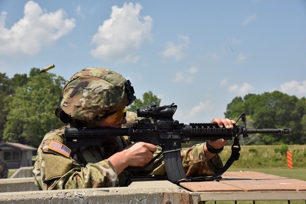 Staff Sgt. Celia Riffey, from the Tennessee National Guard’s 252nd Military Police Company, was the top overall marksman at the annual Adjutant General Match, which took place at Tullahoma’s Volunteer Training Site, from May 20-22. The TAG Match is a marksmanship competition and training event to promote shooting proficiency throughout the ranks of the Tennessee National Guard. (photo by Sgt. 1st Class Timothy Cordeiro)