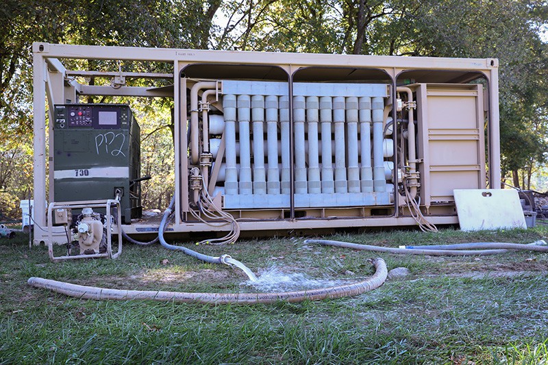 A U.S. Army Tactical Water Purification System, assigned to A Company, 169th Divisional Sustainment Support Battalion, pumps water for residents affected by Hurricane Helene in Mountain City, October 6. (photo by Sgt. Olivia Gum) A U.S. Army Tactical Water Purification System, assigned to A Company, 169th Divisional Sustainment Support Battalion, pumps water for residents affected by Hurricane Helene in Mountain City, October 6. (photo by Sgt. Olivia Gum)