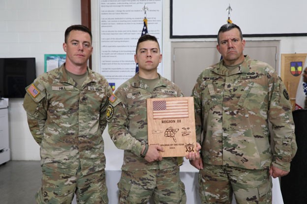 Spc. Noah Green, a member of the Tennessee National Guard’s 890th Sapper Company, wins first place honors, April 19, during the Region III Best Warrior Competition, at Wendell H. Ford Regional Training Center, in Greenville, Kentucky. Green beat out competitors from nine other states and territories in the southeast, earning him the opportunity to compete at the National Best Warrior Competition, in August. (photo by Sgt. 1st Class Timothy Cordeiro) Spc. Noah Green, a member of the Tennessee National Guard’s 890th Sapper Company, wins first place honors, April 19, during the Region III Best Warrior Competition, at Wendell H. Ford Regional Training Center, in Greenville, Kentucky. Green beat out competitors from nine other states and territories in the southeast, earning him the opportunity to compete at the National Best Warrior Competition, in August. (photo by Sgt. 1st Class Timothy Cordeiro)
