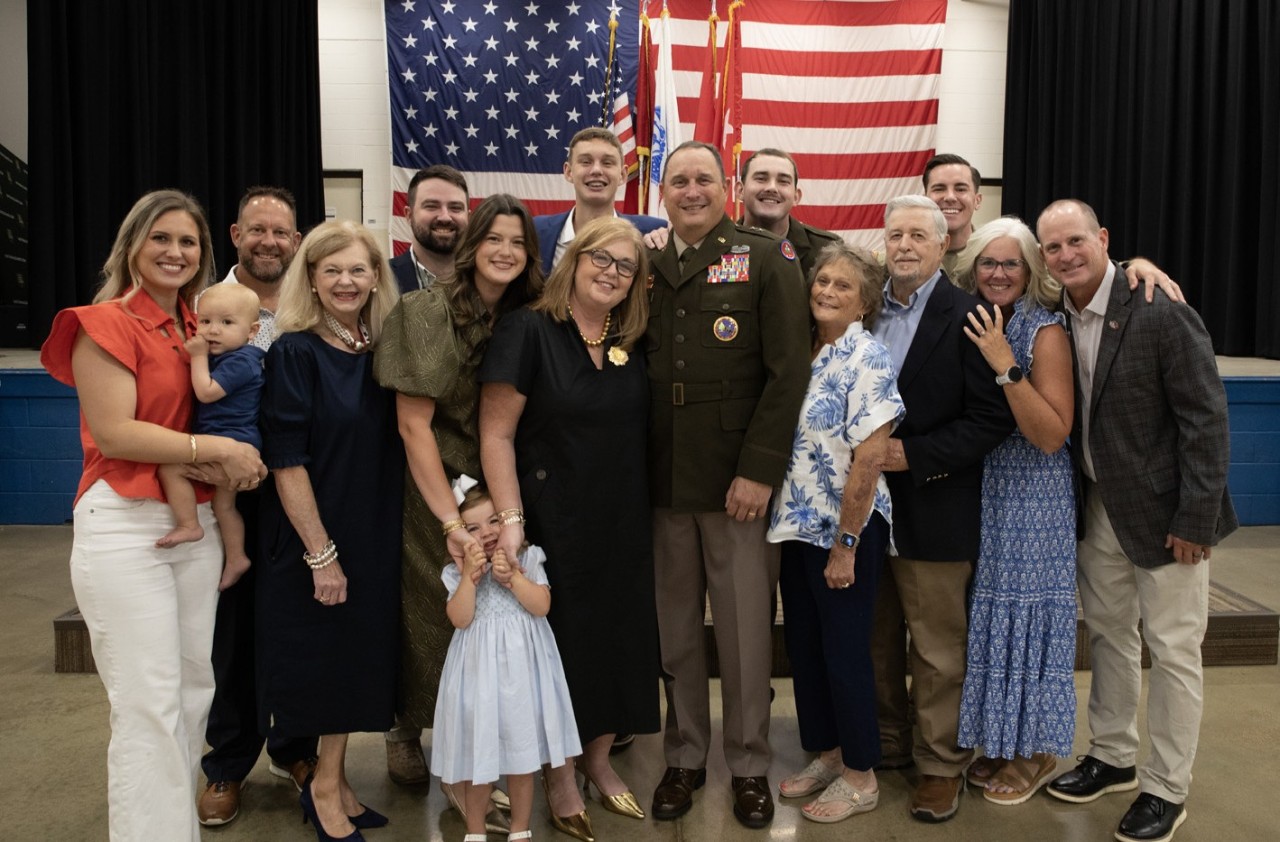 Maj. Gen. Michael “Trent” Scates, the Tennessee National Guard’s Deputy Adjutant General, poses with his family during his retirement ceremony from the Tennessee National Guard, held at Nashville’s Joint Force Headquarters, after serving his state and nation for more than 36 years, September 13. (photo by Sgt. First Class Arturo Guzman) Maj. Gen. Michael “Trent” Scates, the Tennessee National Guard’s Deputy Adjutant General, poses with his family during his retirement ceremony from the Tennessee National Guard, held at Nashville’s Joint Force Headquarters, after serving his state and nation for more than 36 years, September 13. (photo by Sgt. First Class Arturo Guzman)