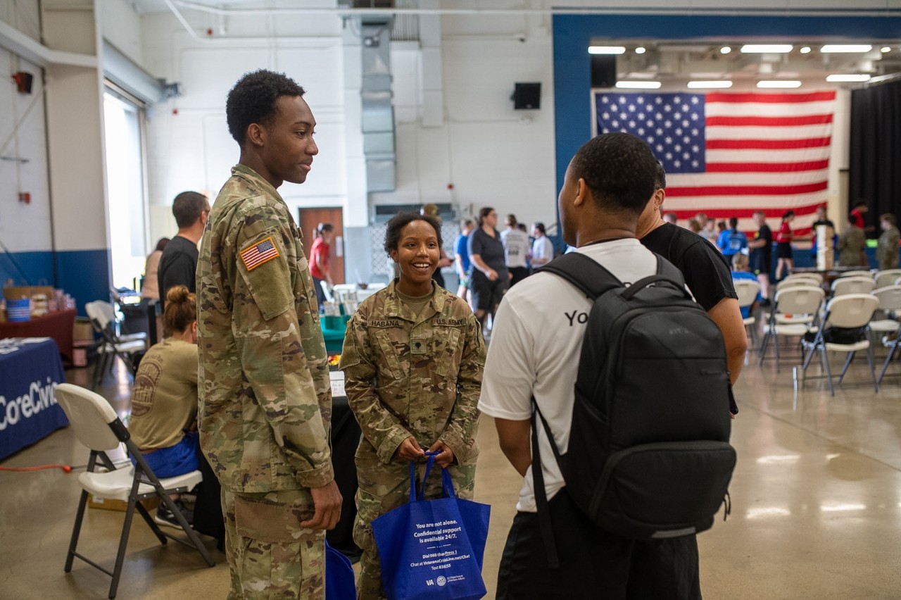 Tennessee Army National Guard Soldiers participate in the second annual Smash ‘N’ Bash event at the Tennessee National Guard Joint Force Headquarters in Nashville, September 12. The event brought approximately 110 Soldiers together with employment, education, and health resources while promoting connectedness, cohesions, and resiliency.” (photo by 1st Lt. Bailey Breving)
