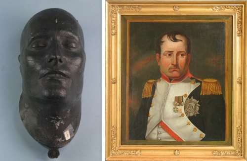 Napoleon Death Mask and Portrait by John C. Grimes Napoleon Death Mask and John C. Grimes Portrait
