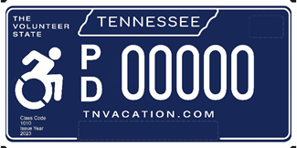 License Plate for Tennesseans With Disabilities License Plate for Tennesseans With Disabilities