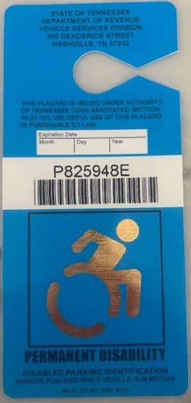 Disabled Driver - permanent placard