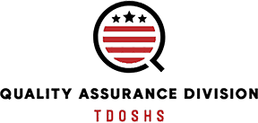 Quality Assurance Division Logo Quality Assurance Division Logo with a large letter Q with stars and stripes