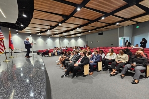 Picture of students hearing from TBI leadership