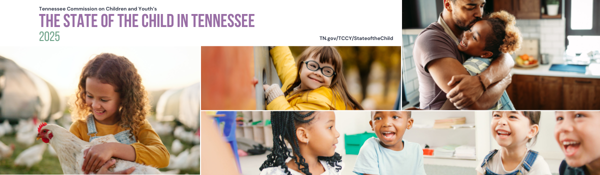Montage of pictures of children for the 2025 State of the Child in Tennessee Report