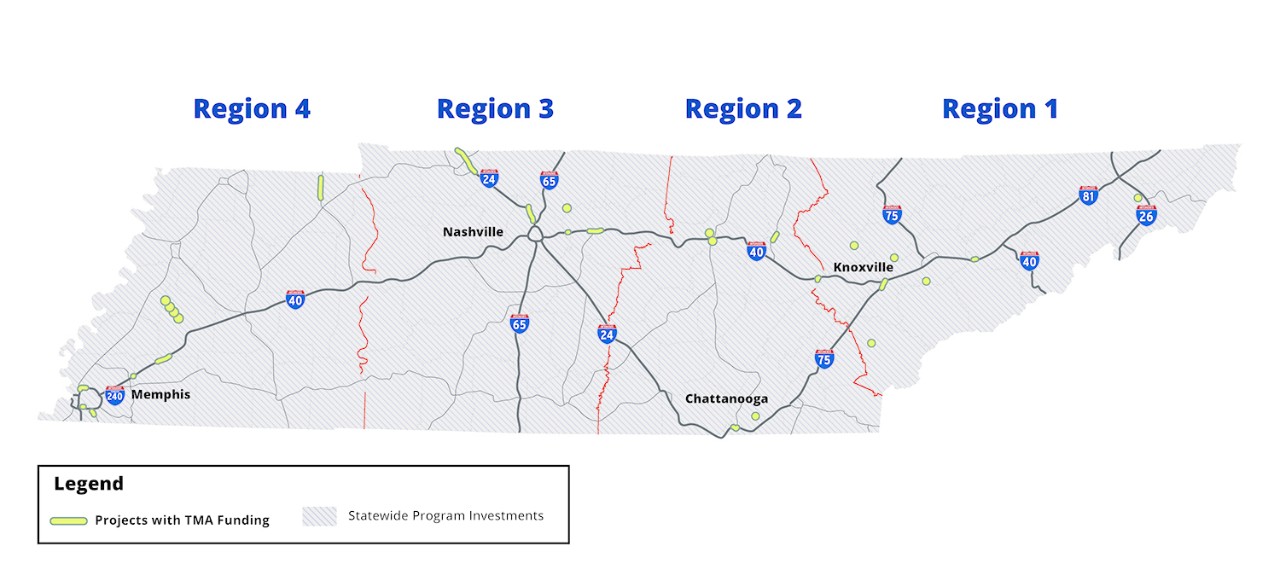 TMA Projects Map - Statewide