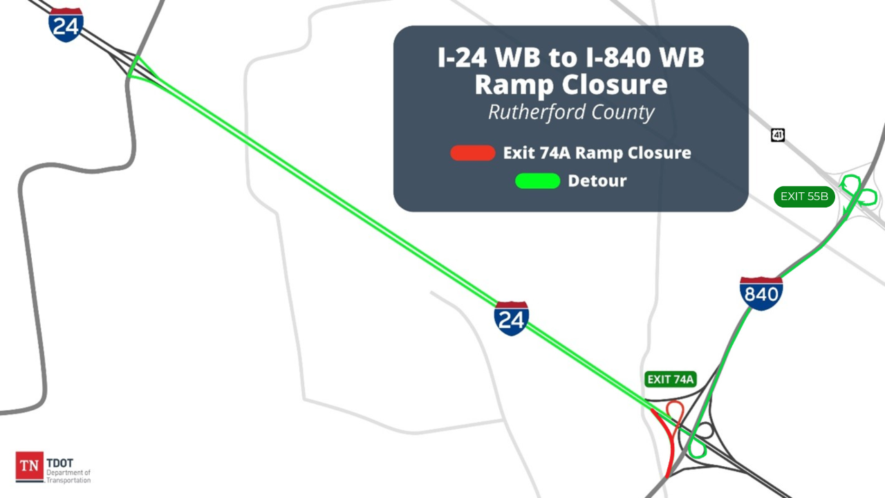 Rutherford County I-24 Ramp Closures
