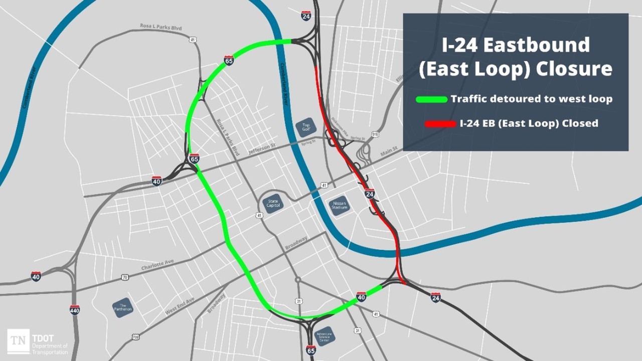 I-24 East Loop Closure 6-17-2025 I-24 East Loop Closure 6-17-2025