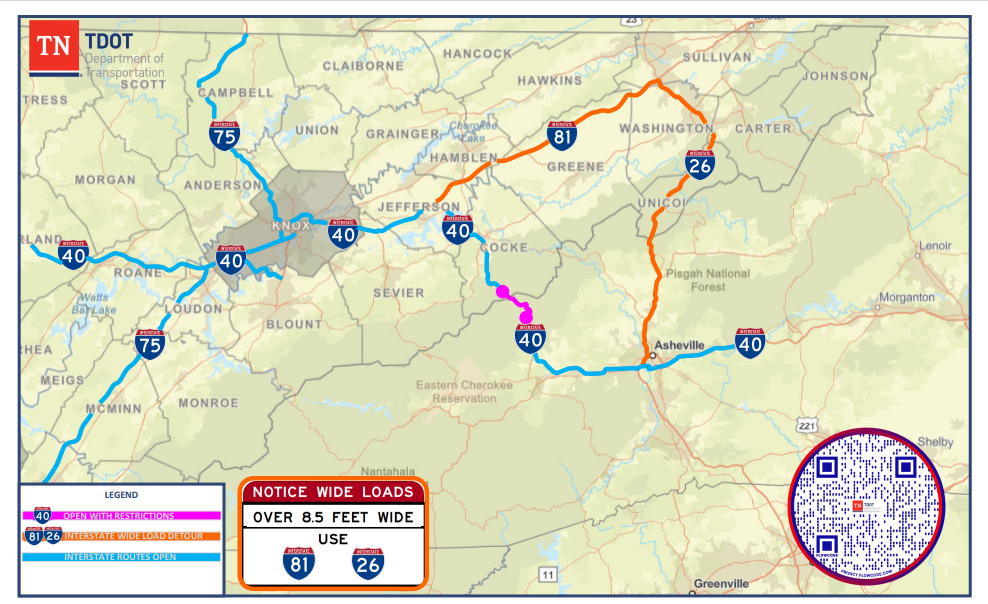 Interstate Detour Maps for Over-Dimension Vehicles 