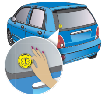 Yellow DOT Vehicle Sticket (Transparent)