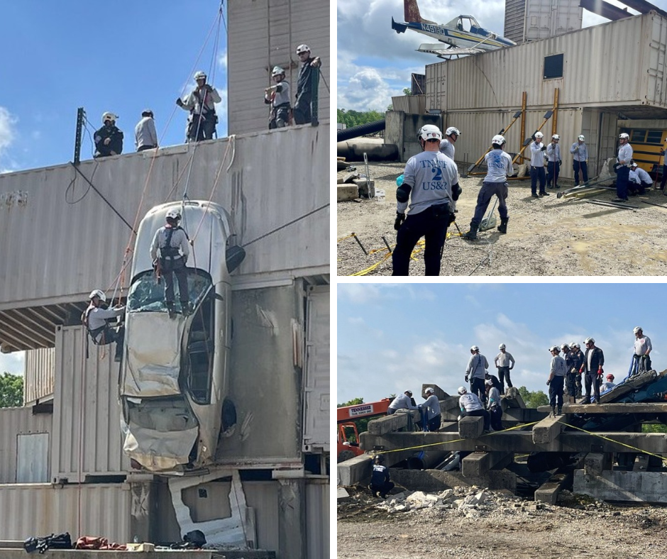 Tennessee Task Force 2 Training Photo collage of training in urban search and rescue.