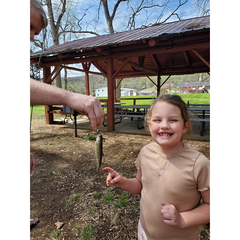 Lilli Fields caught at Rainbow Trout in Stoney Creek, Elizabethton, TN, on April 6, 2026. Lilli Fields caught at Rainbow Trout on April 6, 2026.